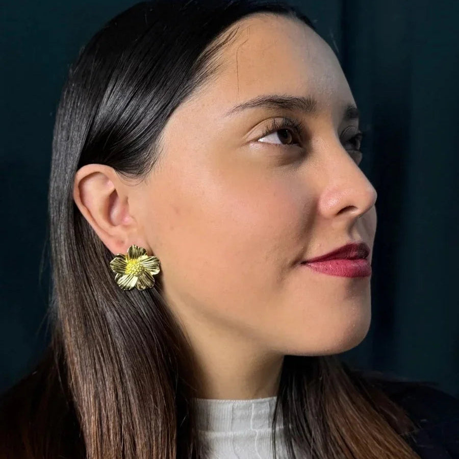 AROS FLOR HIBISCO - Joyería Saviér