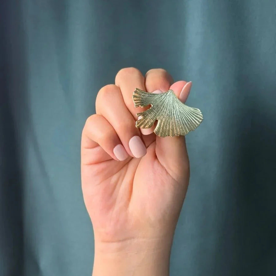 AROS MAXI HOJA GINKGO - Joyería Saviér